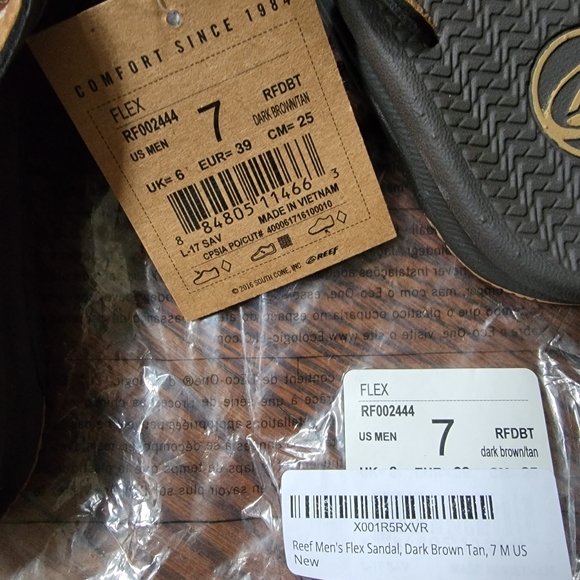 Reef Men's Flex Flip Flop, Dark Brown/Tan, 7 - Picture 2 of 3
